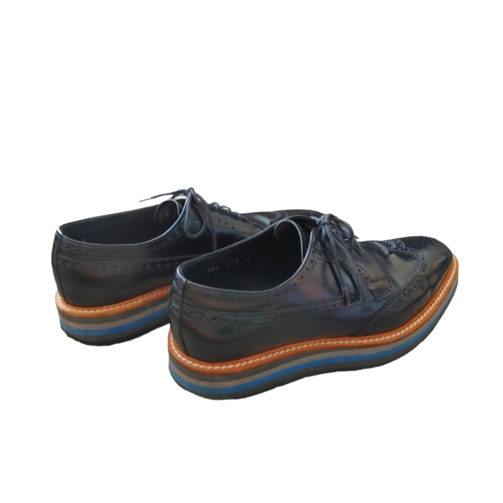 Prada Black Classic Leather Lace Up Laced Formal Shoes Derby - Picture 10 of 16